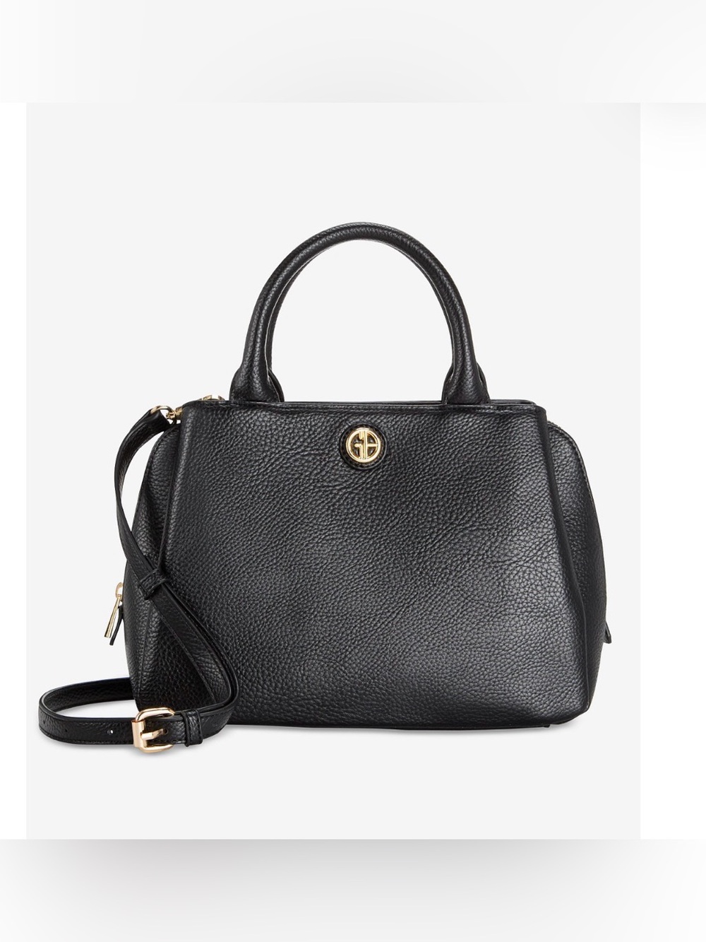 Giani Bernini Pebble Sm Satchel. Black/Gold.